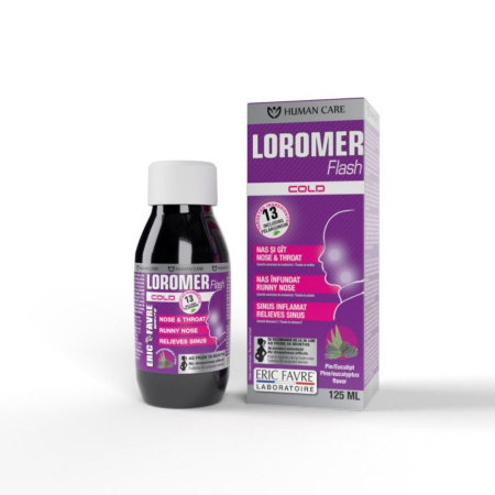 Produsele noastre - Loromer Sirop, 125 ml, Nas Infundat, Sinuzita, Congestie Nazala, 13 Ingrediente
