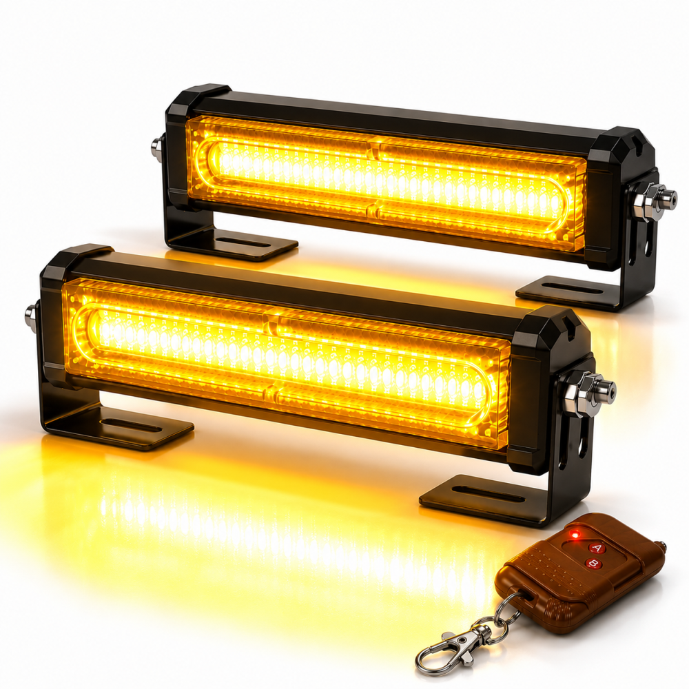Set 2 Lămpi Avertizare COB 36W 12V-24V cu Telecomandă [3]