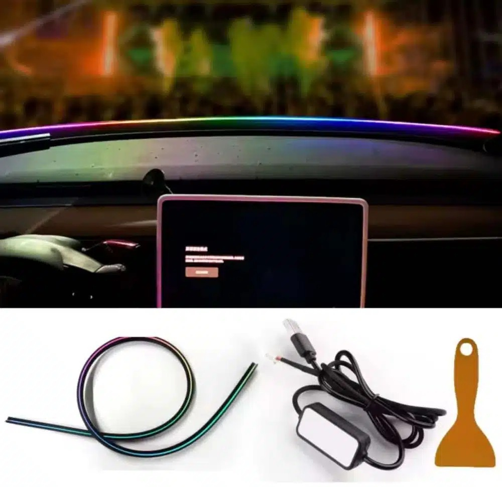 Bandă LED Auto RGB 150 cm aplicare intre parbriz si bord– Control Smart prin Aplicație, Efecte Dinamice [4]