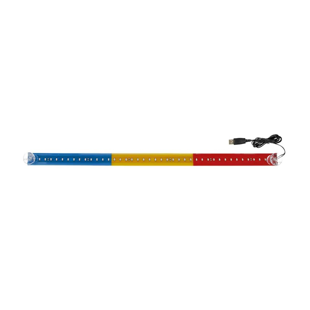 Bară LED Tricolor România 60 cm, 12V/24V, Parbriz, Mufă usb [3]