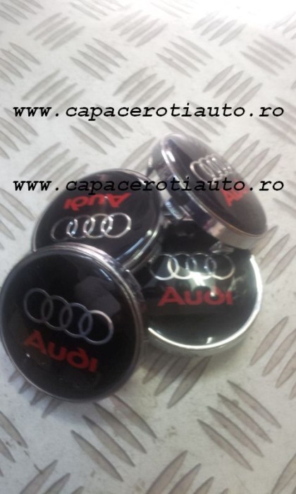 Capace janta Audi negre cu scris rosu siliconate [3]