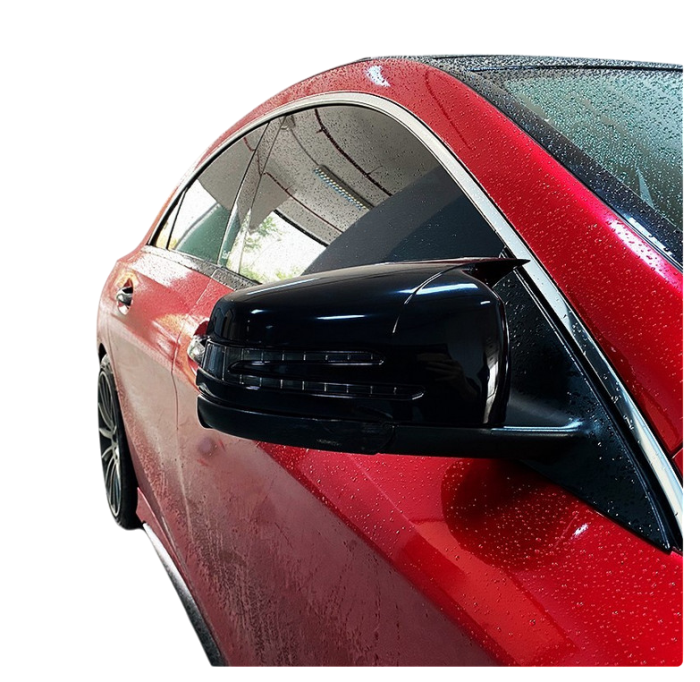 Capace oglinzi Batman style Mercedes Benz Seria CLA W117 2013-2018 negru lucios [2]