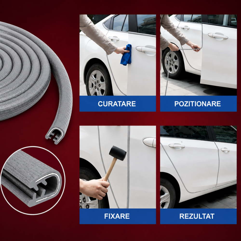 Cheder Protecție Uși Auto 5M cu Inserție Metalică GRI [4]