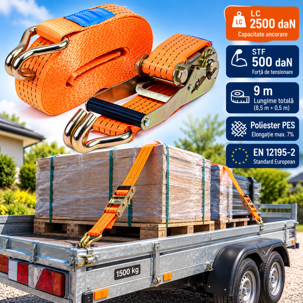 Chingă Ancorare Marfă 9m 5T Clichet Ergo LC 2500 daN [6]