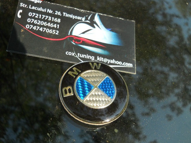 EMBLEMA volan bmw carbon albastru [2]