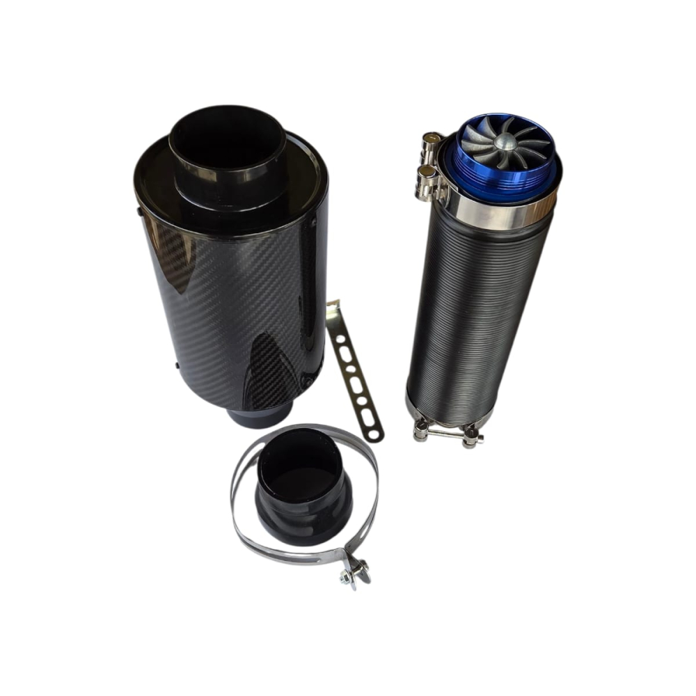 Filtru de aer sport cu ventilator turbina, carcasă carbon 4D, tub flexibil [6]