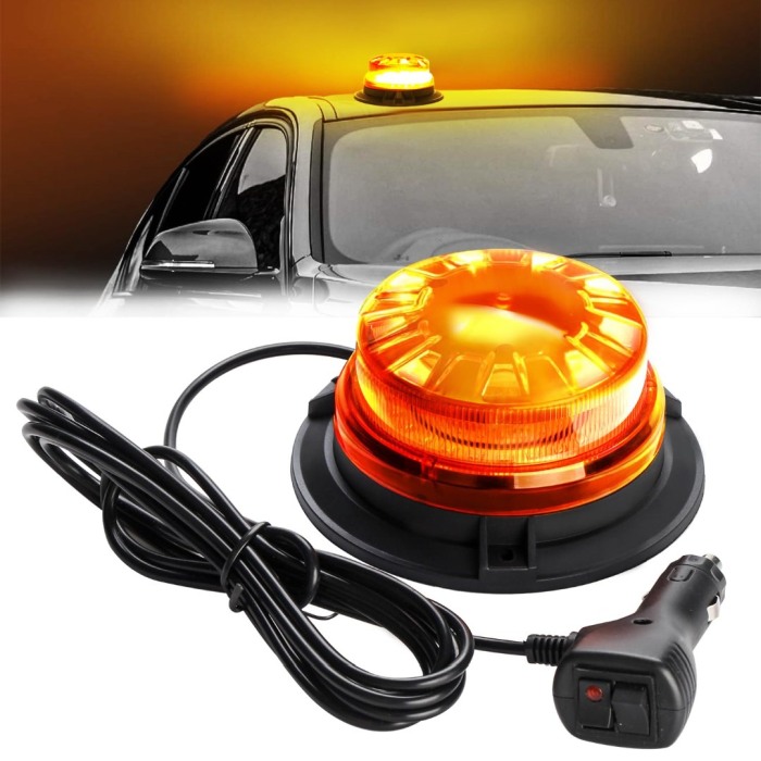 Girofar LED 9 functi cu prindere magnet 12/24v 360grade [2]
