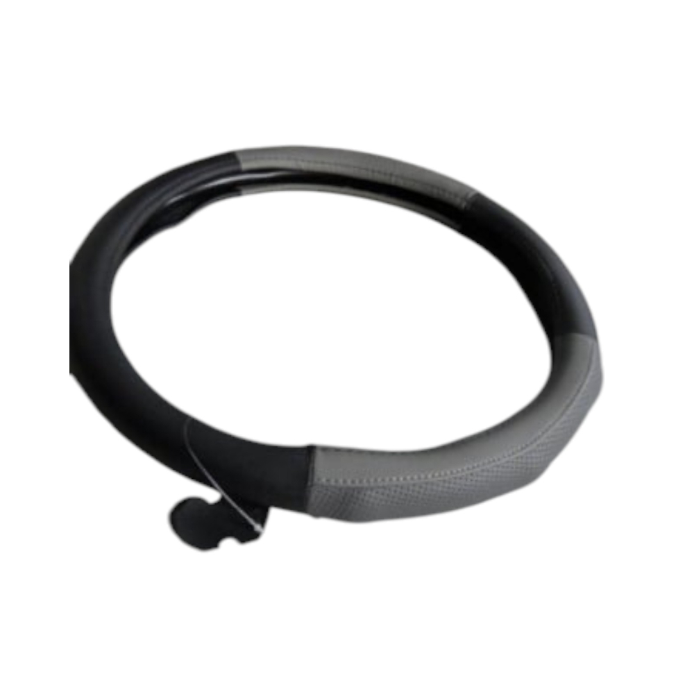 Husa volan negru cu gri si piele perforata [1]