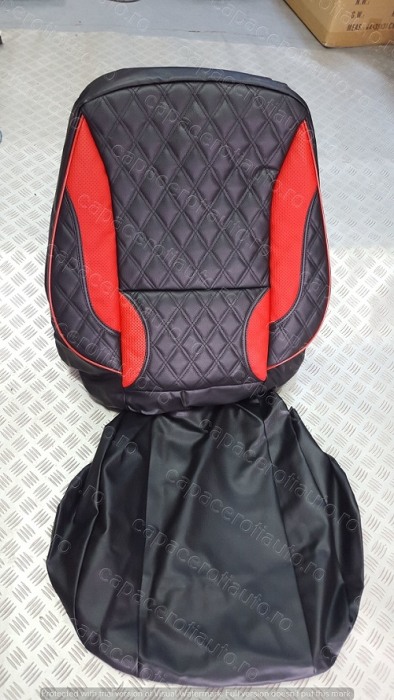 Huse scaune imitatie de piele negru+rosu mem special [1]
