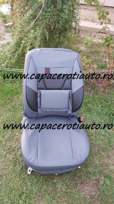 Huse scaune imitatie piele gri cu negru [3]