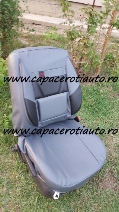 Huse scaune imitatie piele gri cu negru [2]