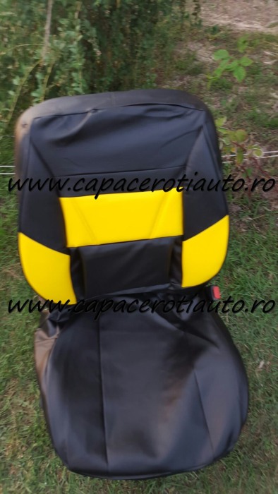 Huse scaune imitatie piele negru cu galben [3]
