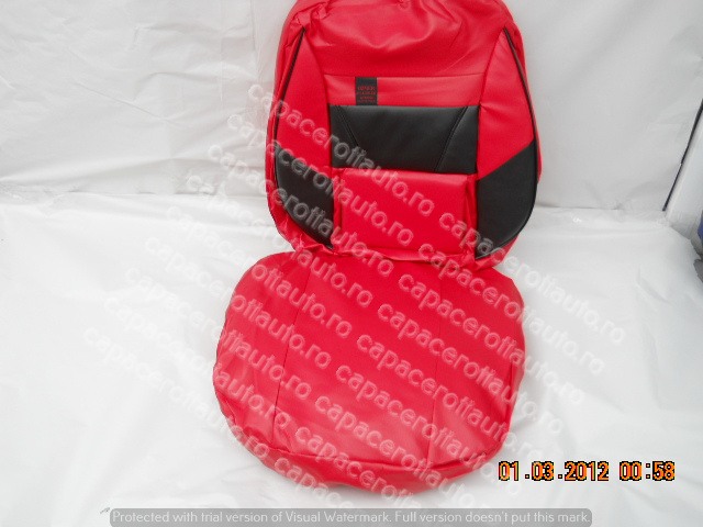 Huse scaune imitatie piele rosu cu negru ozmer [1]