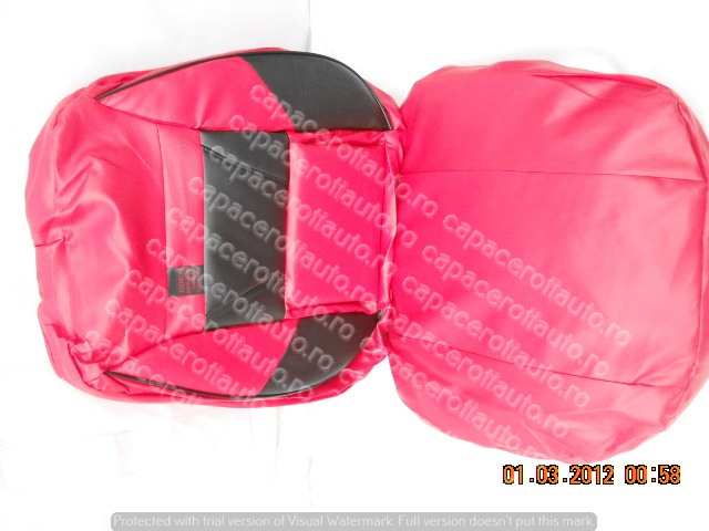 Huse scaune imitatie piele rosu cu negru ozmer [2]