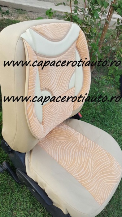 Huse scaune universale din material crem [2]