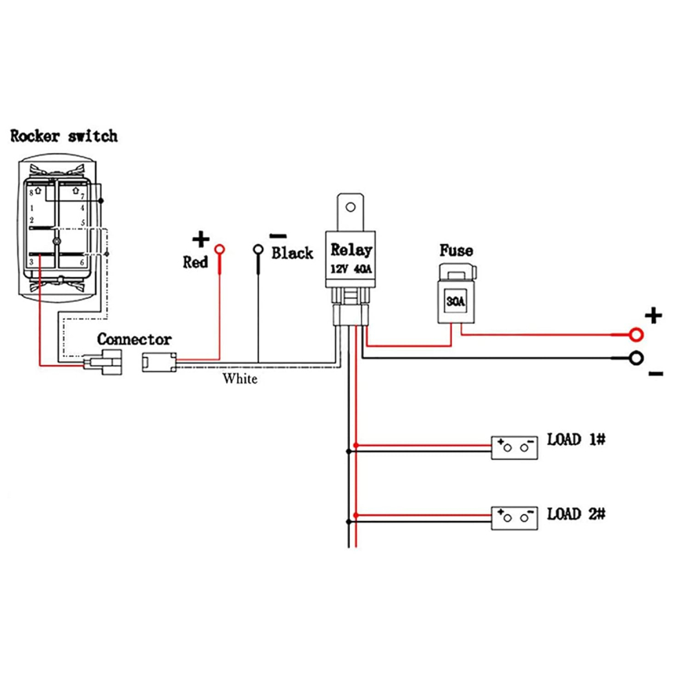 Kit Cablaj Proiector LED Bar 12V Releu 40A Buton LED [7]
