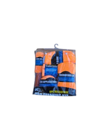 Kit Curățare Auto 9 Piese din Microfibră – Lavete, Mănușă, Perie Roți, Burete 2-în-1, Tampoane Polish [3]