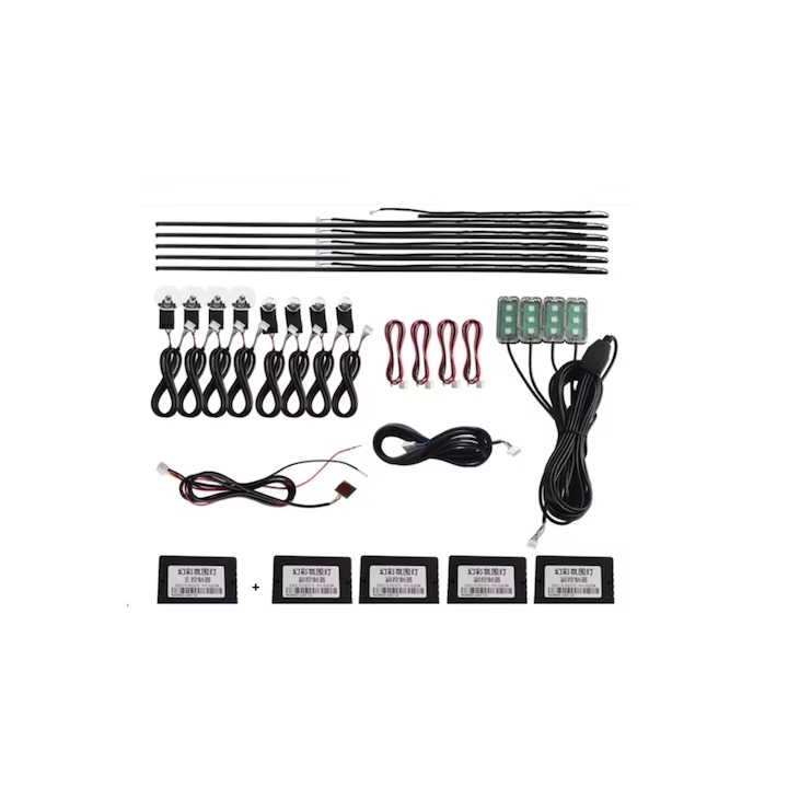 Kit Profesional Lumină Ambientală Auto RGB – 18 Module Acrilice cu Control Wireless și App Control [2]