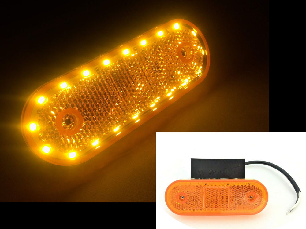 Lampă Gabarit LED Laterală 12V Portocalie 20 LED IP67 Camion Remorcă [4]