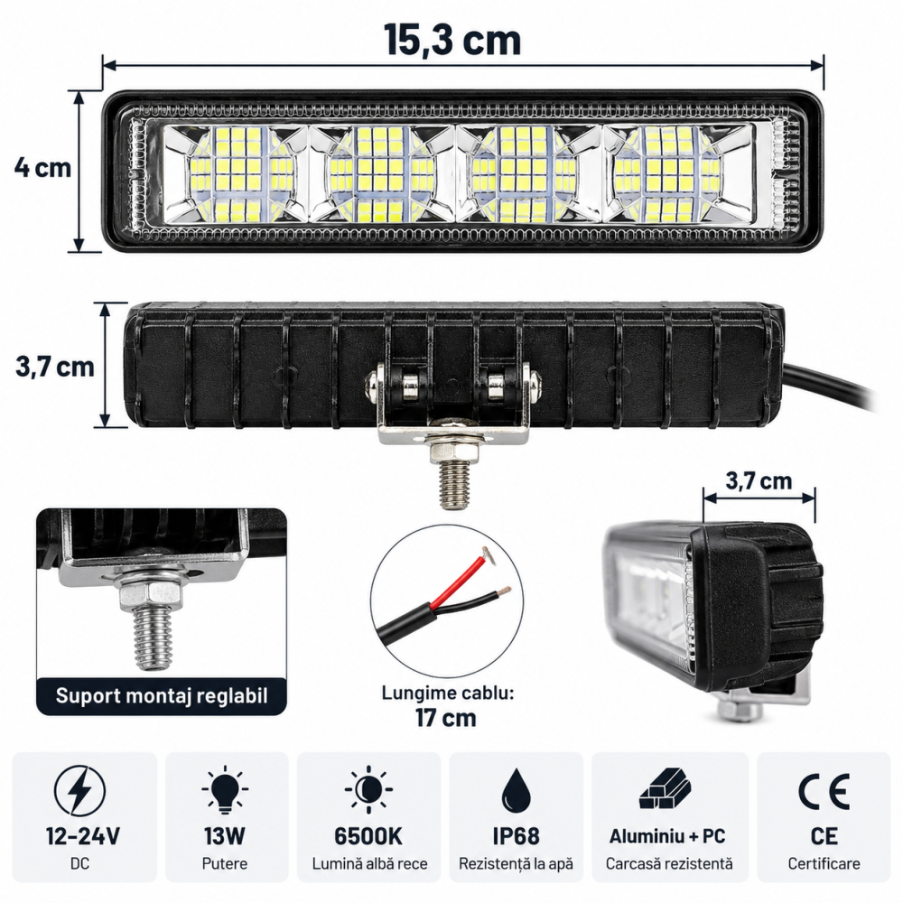 Proiector Lampa LED 18W 12-24V 6500K IP68 [4]
