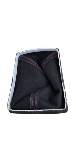 Manșon schimbător viteze Opel Astra H – piele ecologică neagră cu cusături roșii [2]