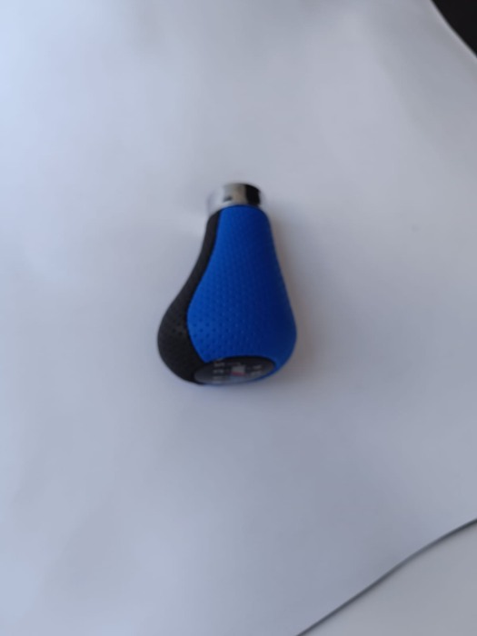 Nuca schimbator BMW 5 trepte cu piele perforata albastru-negru [3]