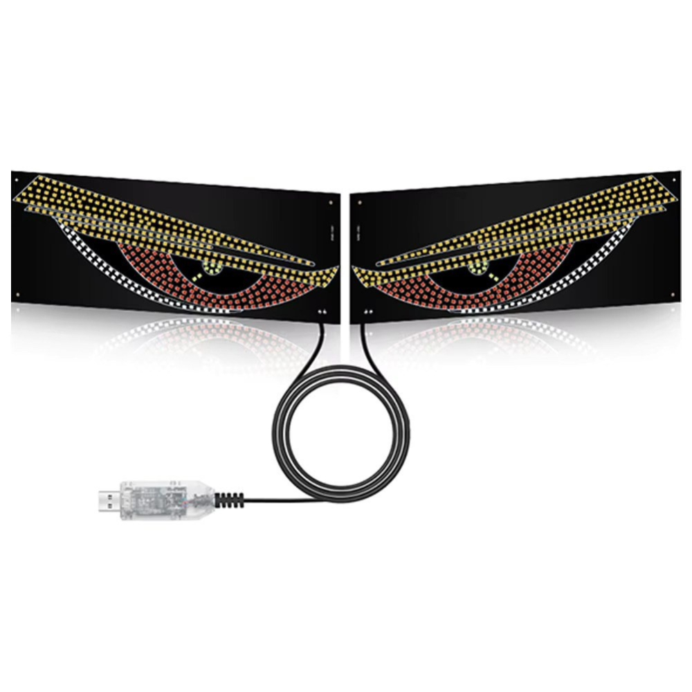 Ochisori LED RGB Auto pentru Luneta/Parbriz, Efect Demon Eyes Animat, Alimentare USB [5]