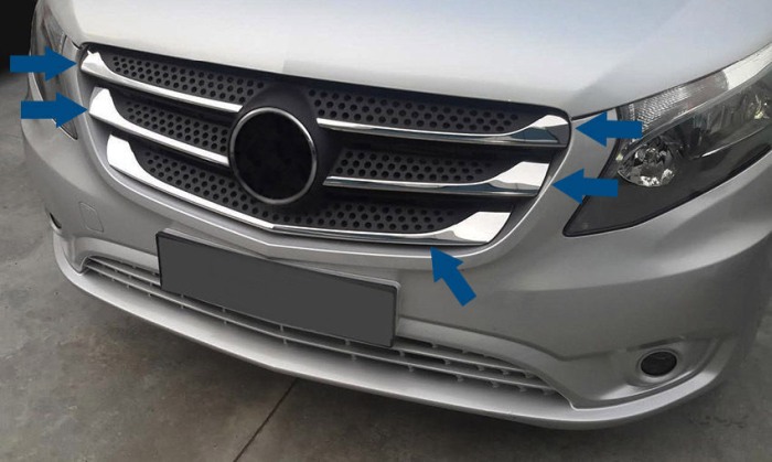 Ornamente inox grila Mercedes Vito W447 2014-2020 [2]