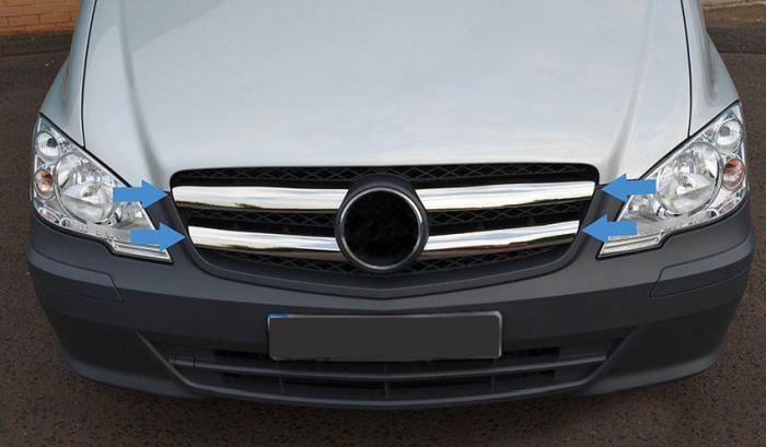 Ornamente inox grila Mercedes Vito W639 2010-2014 [2]