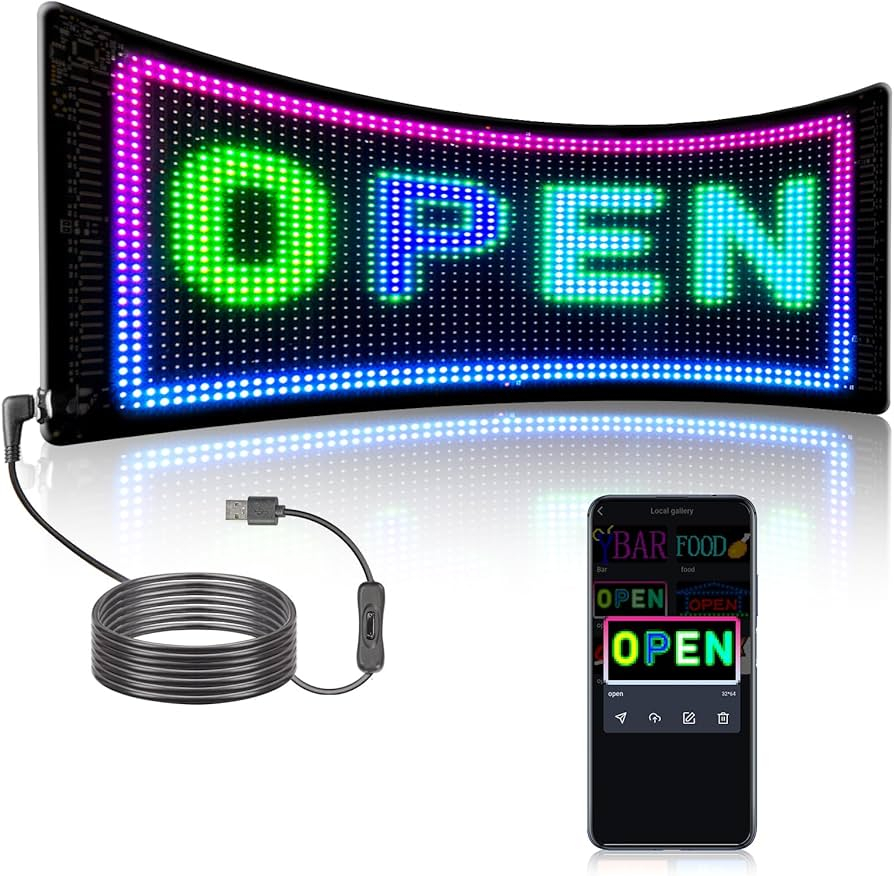 Panou LED Matrix Flexibil RGB, Control Aplicatie, Afisaj Publicitar 374x92mm,devil evies [9]