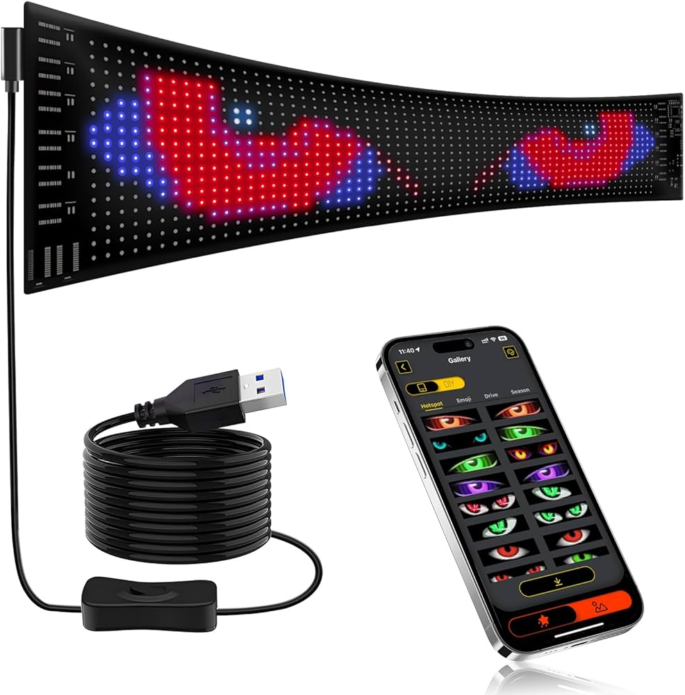 Panou LED Matrix Flexibil RGB, Control Aplicatie, Afisaj Publicitar 374x92mm,devil evies [8]