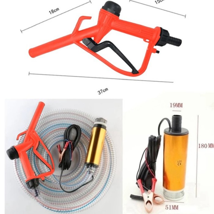 Pompa transfer lichide cu furtun si pistol la 12v [5]