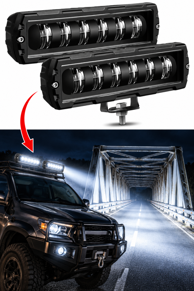 Proiector LED Bar 40W 10-80V 6 LED 6500K Alb Xenon [5]