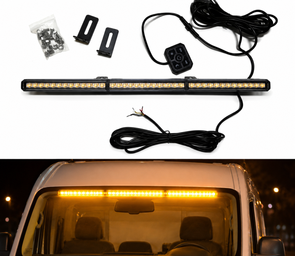 Bară Girofar LED 47cm 3 Celule 12V 24V cu Telecomandă [5]