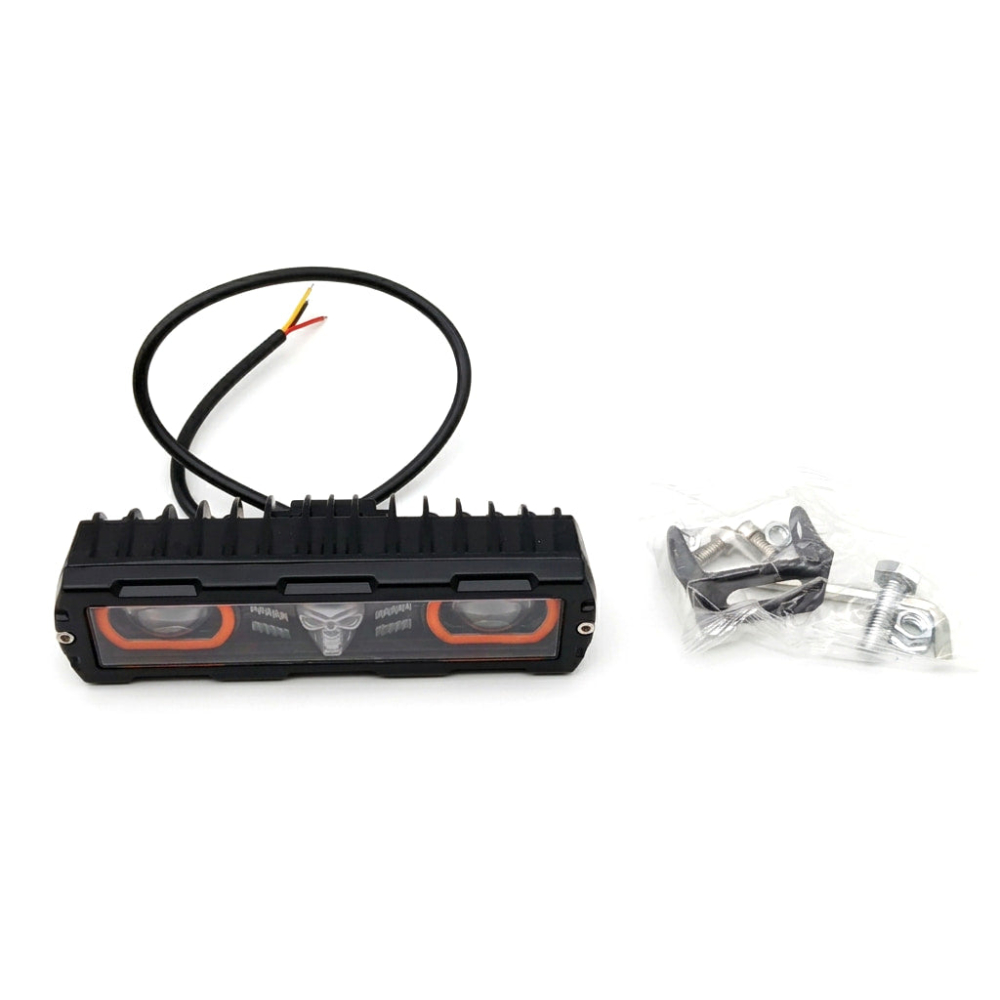 Proiector Moto LED SMD Slim cu 2 Lupe și DRL, Lumină Albă [3]