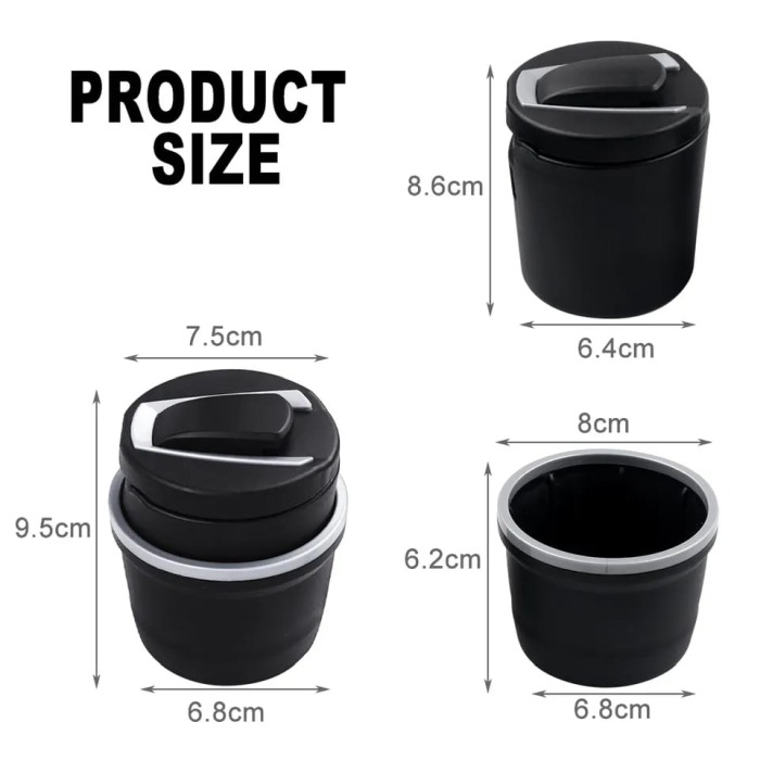 Scrumiera auto 2in1 diferite culori [5]