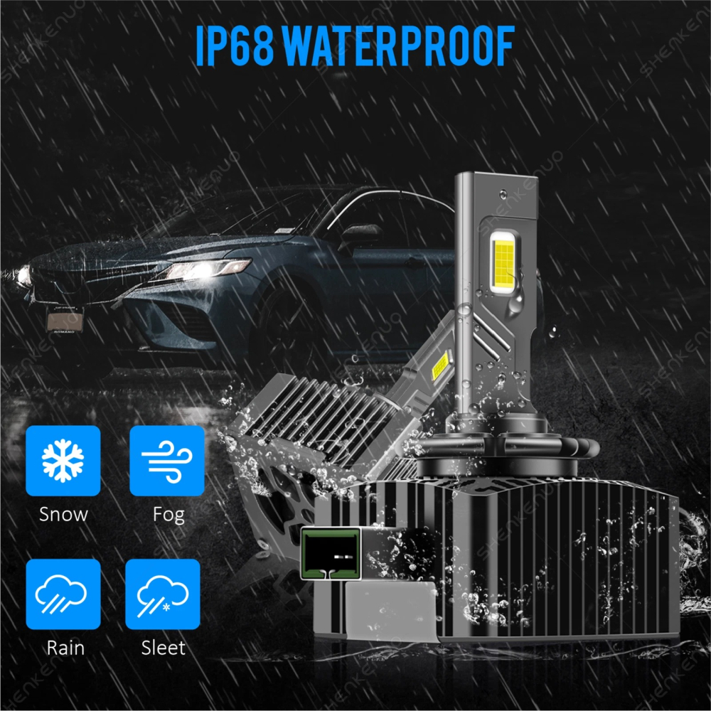 Set 2 Becuri LED D3S Canbus Plug & Play 180W 23000lm 6000K IP67 [2]