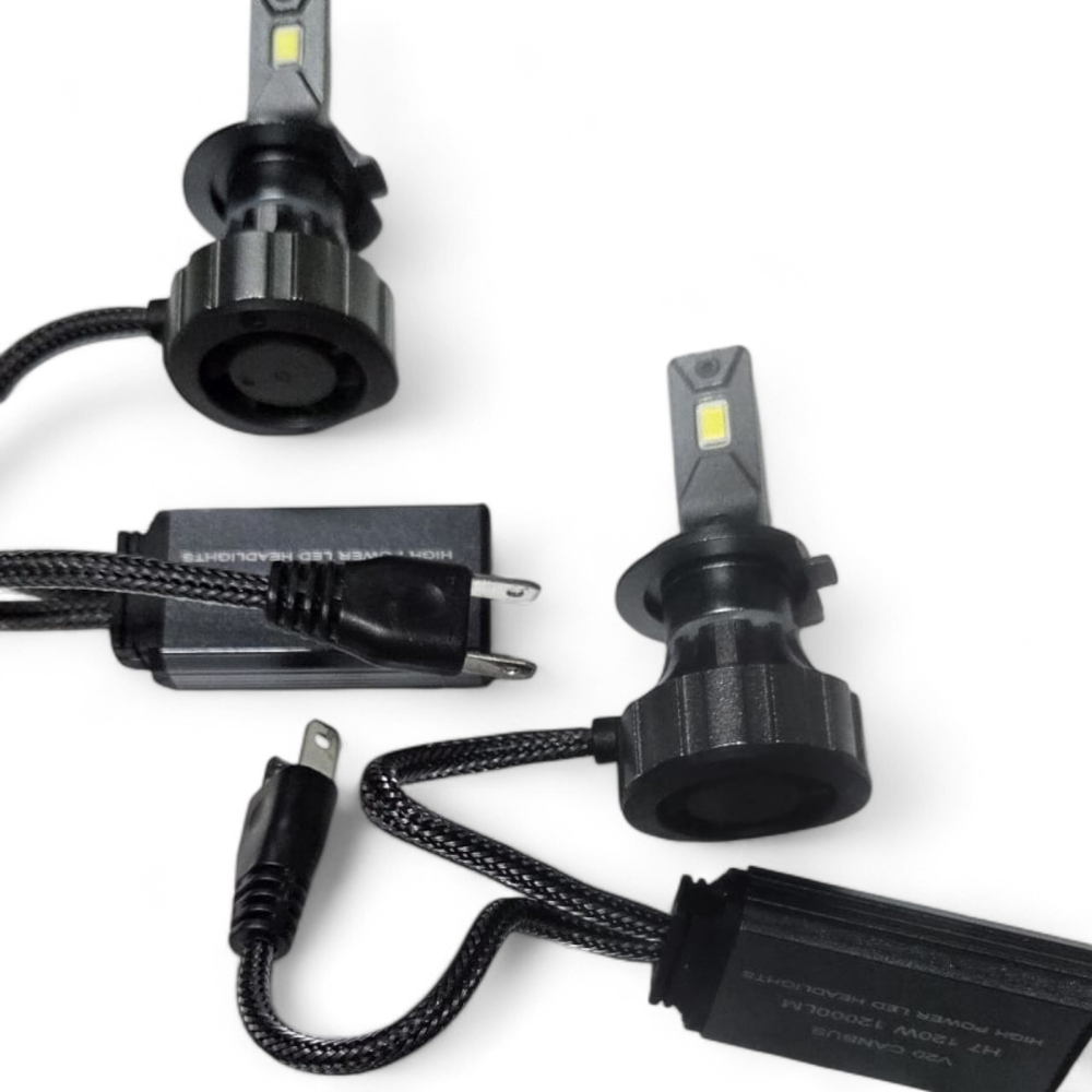 Set 2 Becuri LED H7 Canbus 120W – 12000 LM, 6000K Alb Rece, V20 [6]