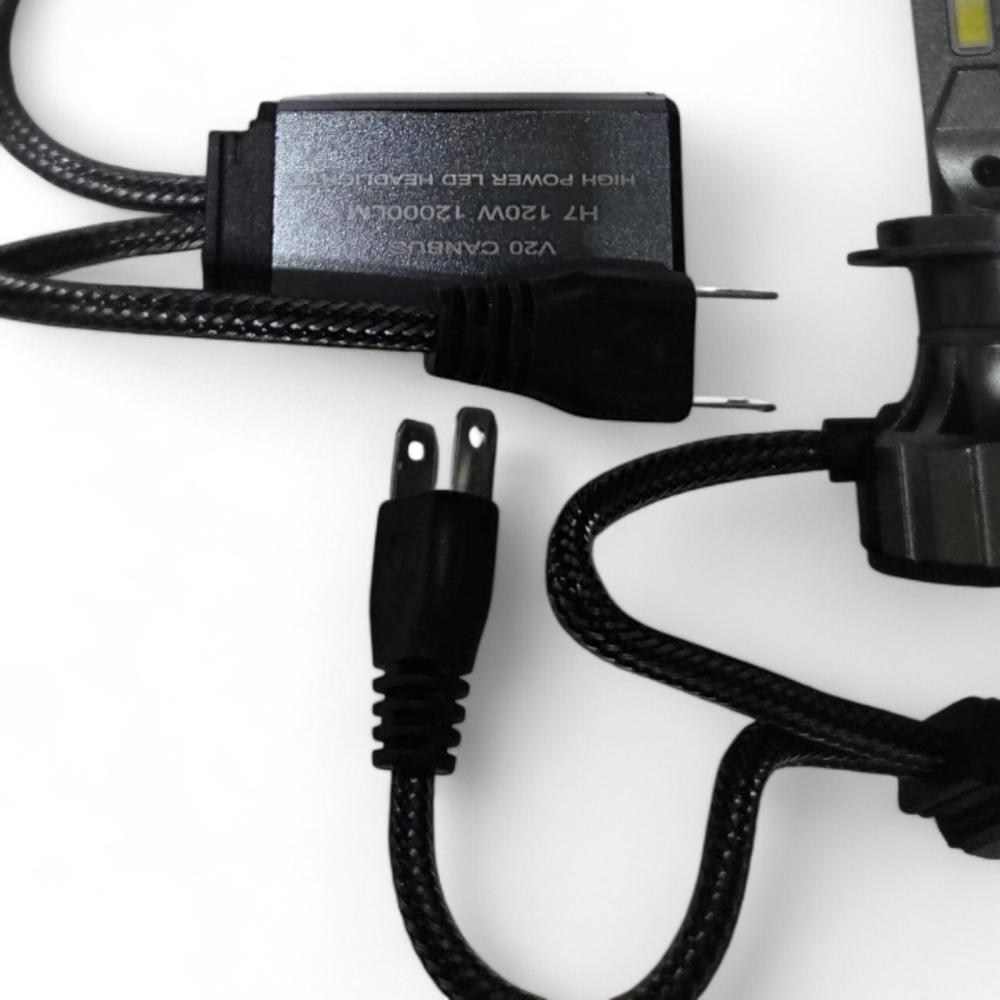 Set 2 Becuri LED H7 Canbus 120W – 12000 LM, 6000K Alb Rece, V20 [8]