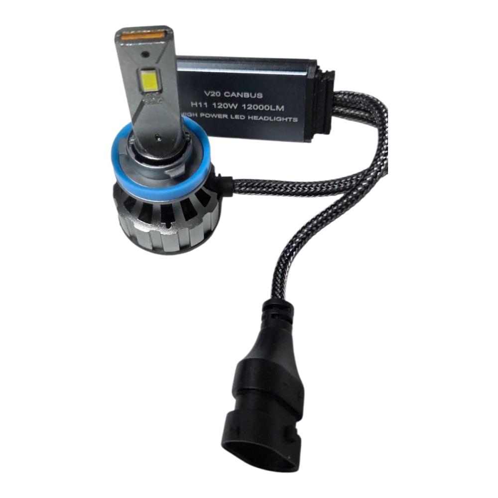 Set 2 Becuri LED H11 Canbus 120W – 12000 LM, 6000K Alb Rece, V20 [3]