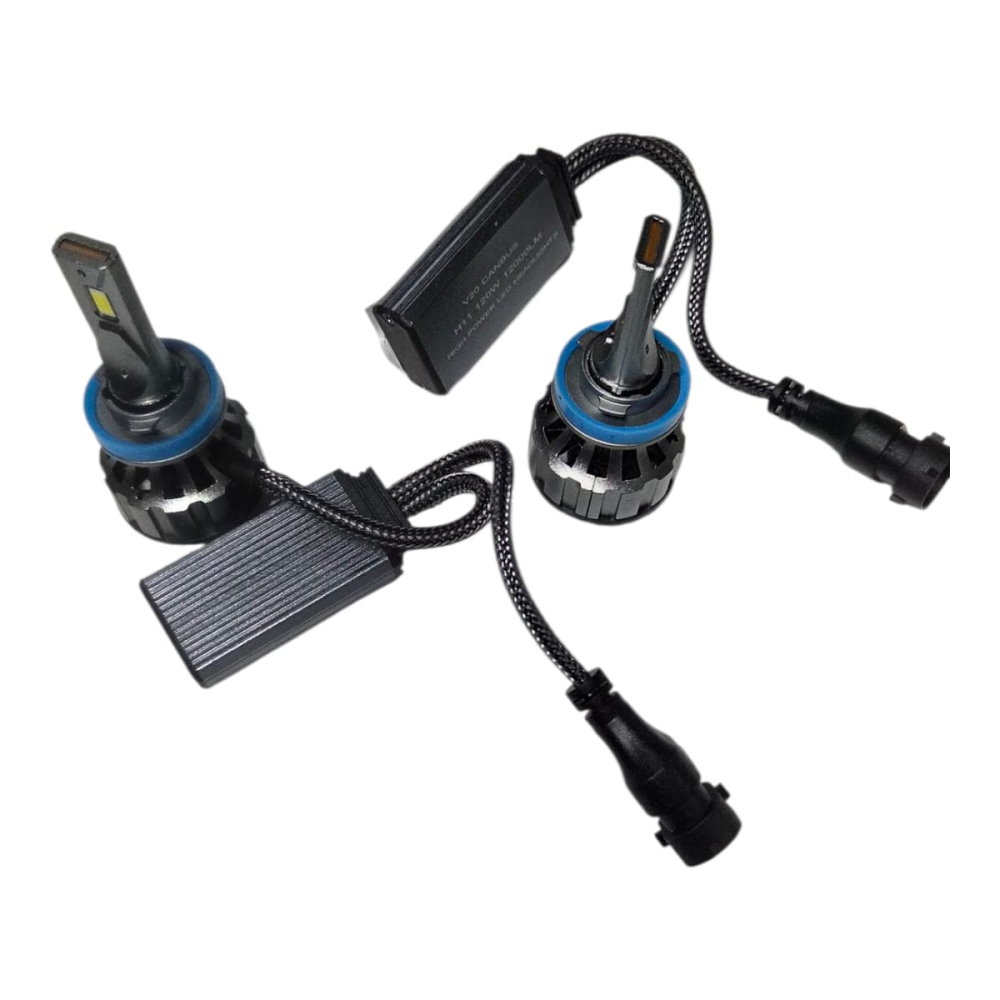 Set 2 Becuri LED H11 Canbus 120W – 12000 LM, 6000K Alb Rece, V20 [6]