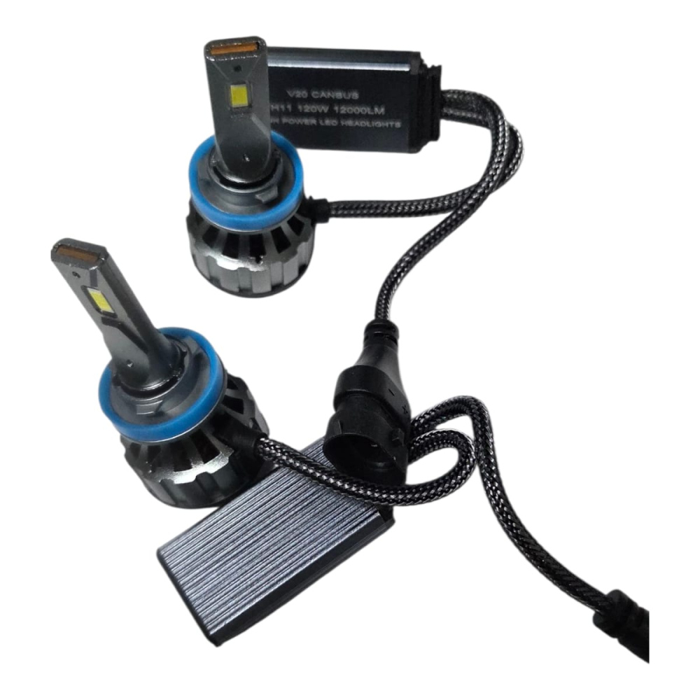 Set 2 Becuri LED H11 Canbus 120W – 12000 LM, 6000K Alb Rece, V20 [7]