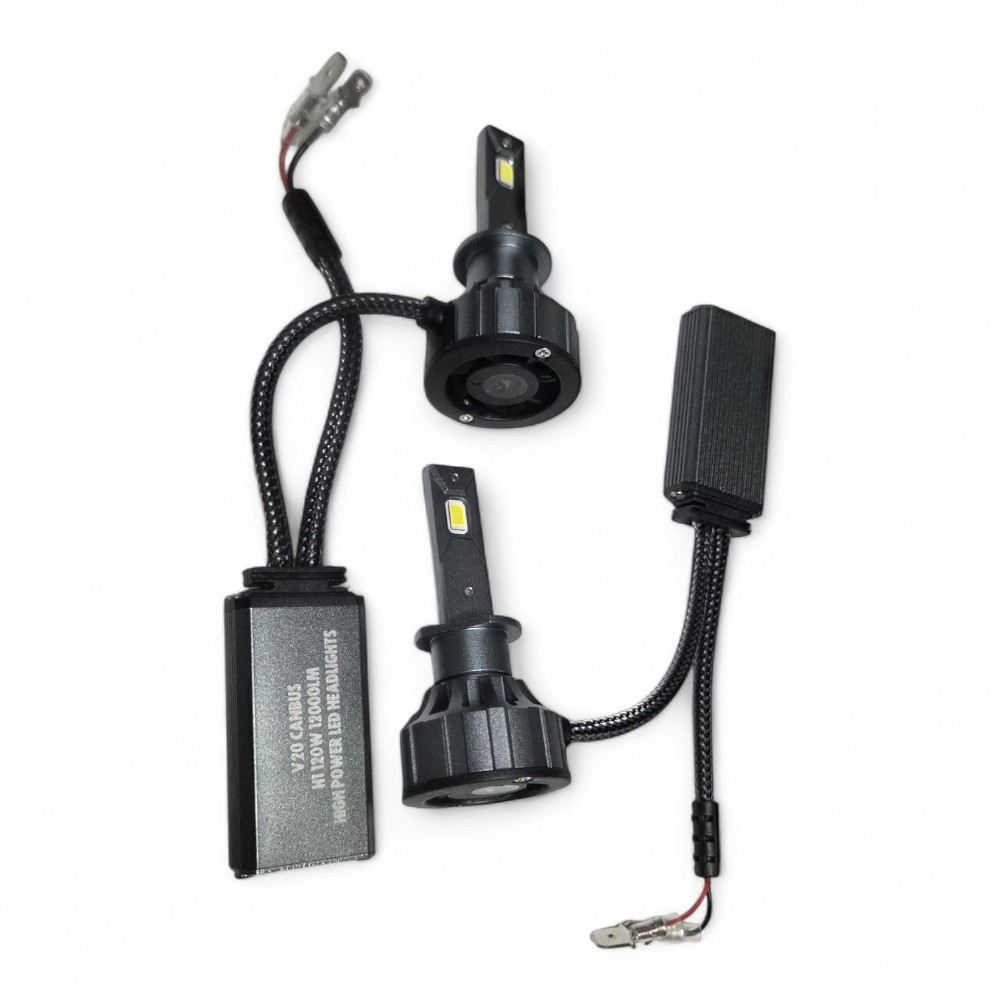 Set 2 Becuri LED H1 Canbus 120W – 12000 LM, 6000K Alb Rece, V20 [8]