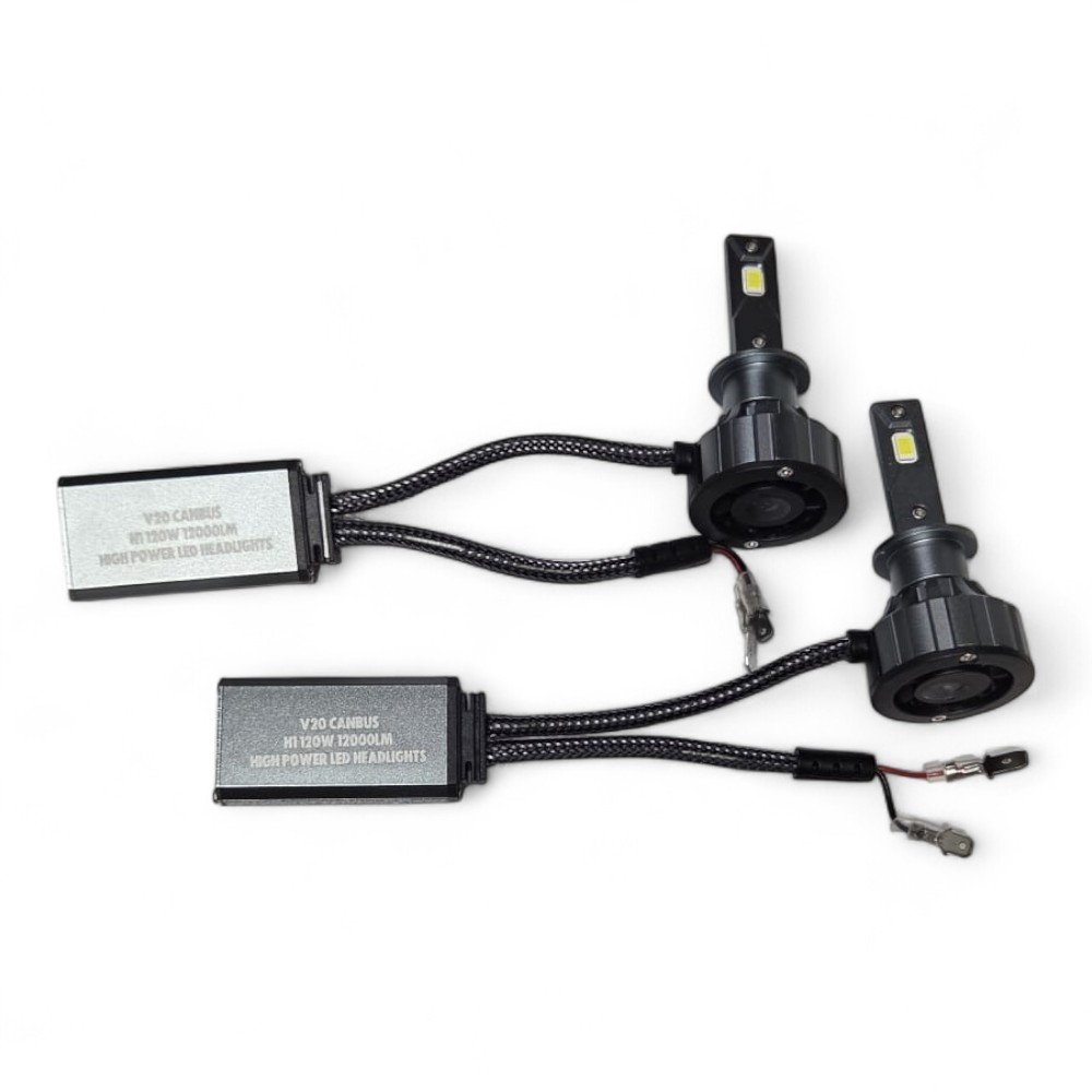 Set 2 Becuri LED H1 Canbus 120W – 12000 LM, 6000K Alb Rece, V20 [2]