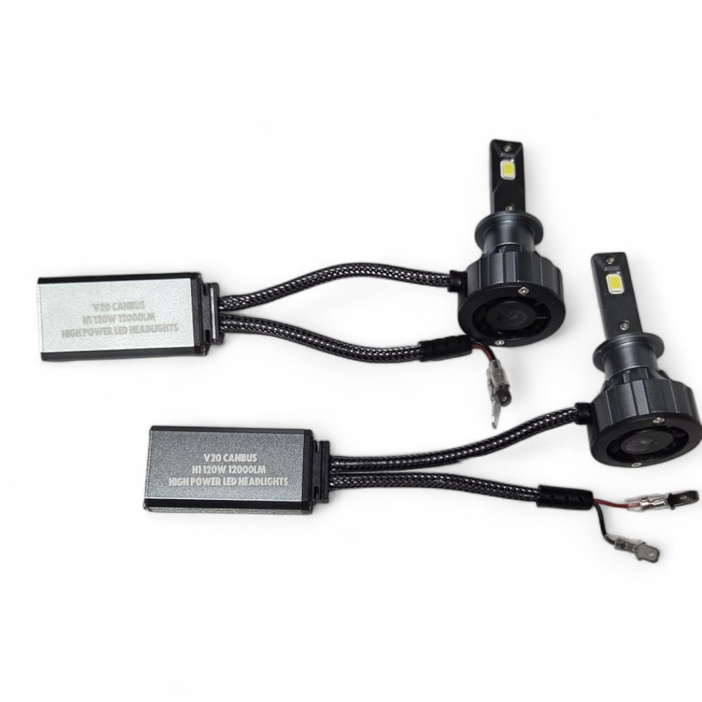 Set 2 Becuri LED H1 Canbus 120W – 12000 LM, 6000K Alb Rece, V20 [5]