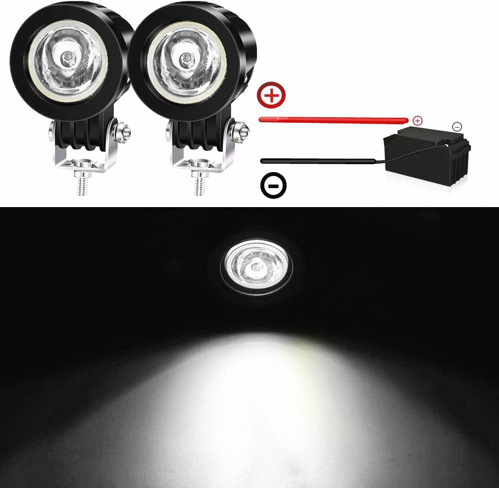 Set 2 Proiectoare LED Moto 10W 12V Lumina Alba 1800LM [2]