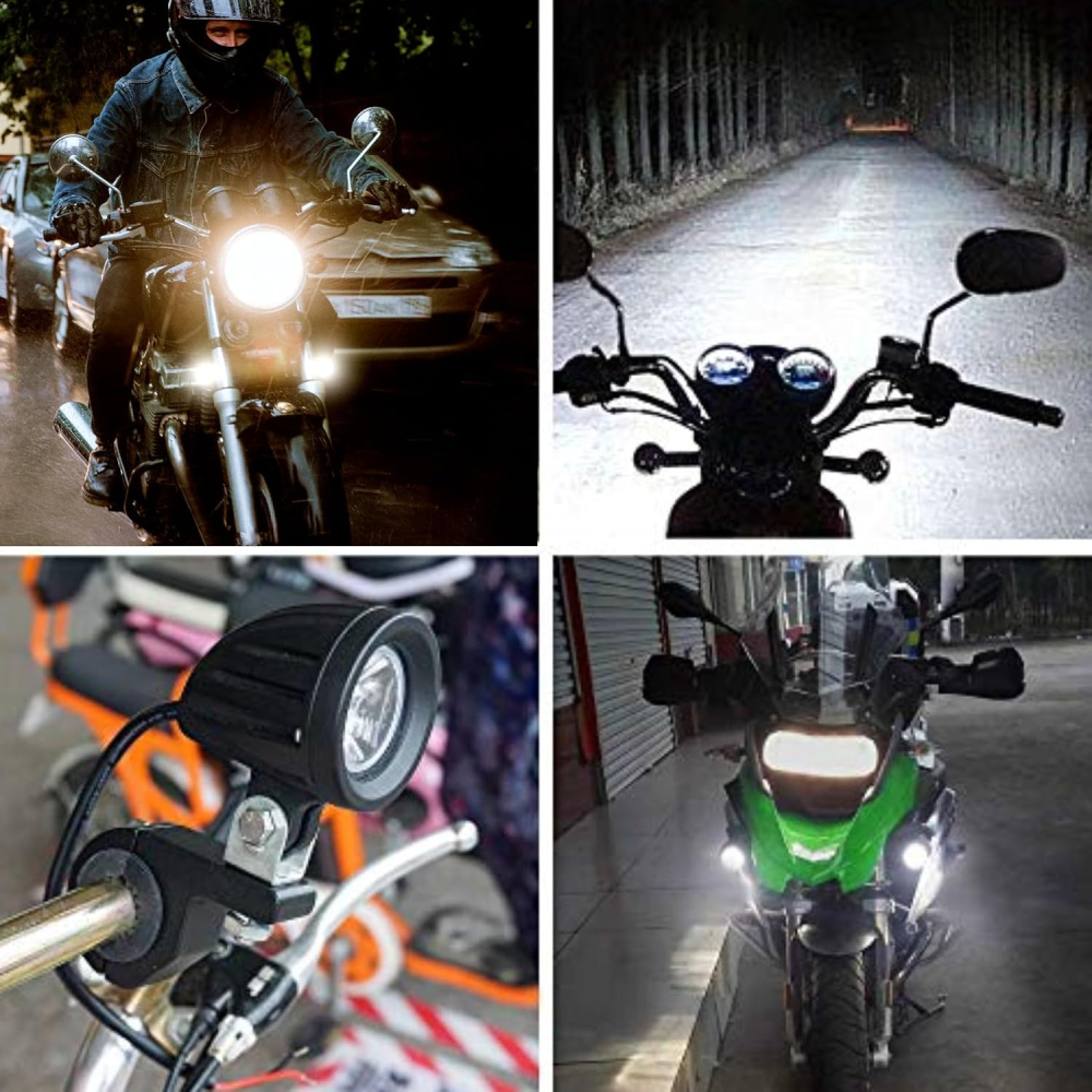 Set 2 Proiectoare LED Moto 10W 12V Lumina Alba 1800LM [3]
