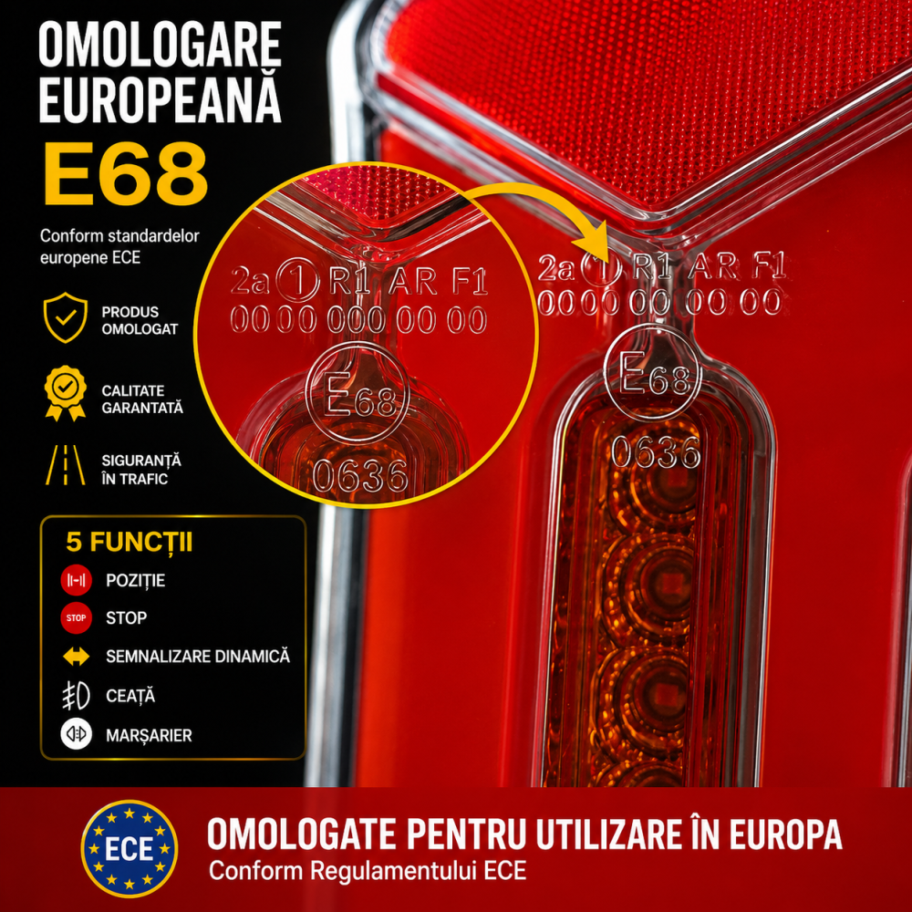 Set Stopuri LED NEON E68 Omologate Semnal Dinamic [2]