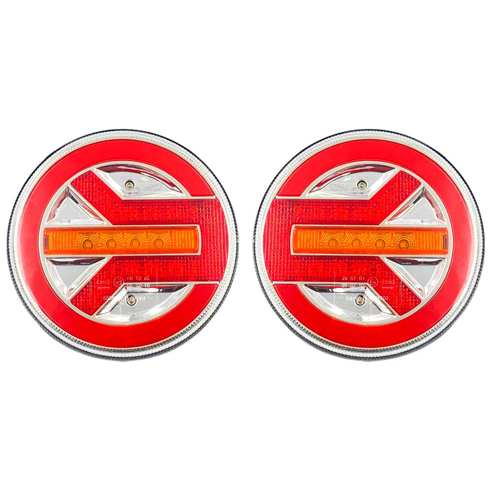 Stop LED Rotund 140mm 12V 24V Semnalizare Dinamică pentru Remorcă și Camion [4]