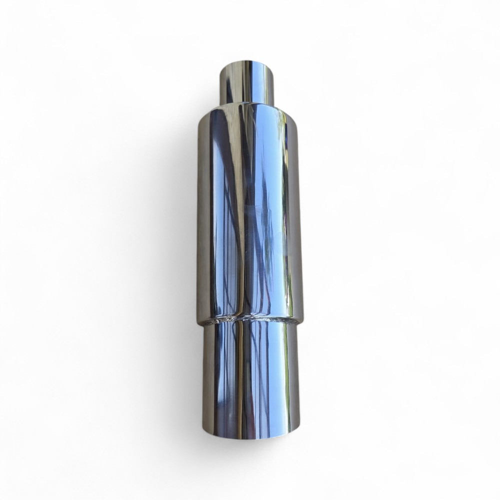 Tobă inox sport cu ornament rotund la capăt, 38 cm, intrare 5,9 cm, ieșire 8,9CM [3]